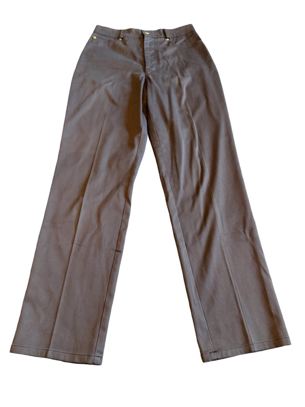 St. John Sport by Marie Gray Brown Cotton Blend Slacks Pants Trousers Size 2